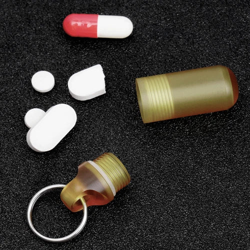 PEI Ultem Pill Case Holder Organizer Box Container Waterproof Portable Keychain 07FC0E-D4 - KOEEK