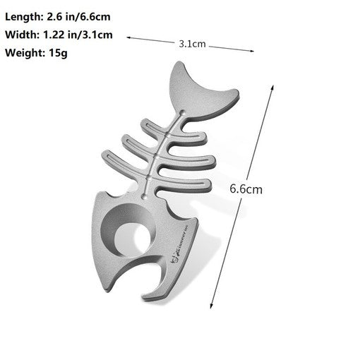 Titanium Alloy Bottle Opener Keychain Necklace pendant EDC Multi-tool 07FC0E-D4 - KOEEK