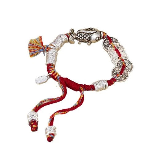 National Style Koi Fish Woven Bracelet Five Emperor s Adjustable Unisex 07FC0E-D4 - KOEEK