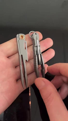 EDC Titanium Alloy Multi Tools Tweezers Opener Pocket Outdoor Folding Knife 07FC0E-D4 - KOEEK