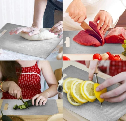 Titanium Double-Sided Cutting Boards Titanium Chopping Board For Kitchen Camping 07FC0E-D4 - KOEEK