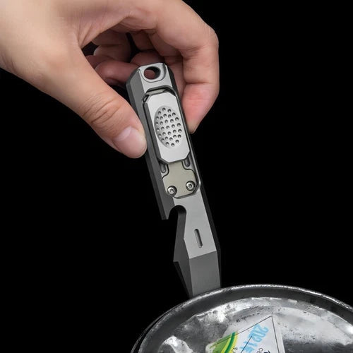 EDC Titanium Pry Bar Crowbar Bottle Opener Fidget Slider Toy Pocket Multi Tool 07FC0E-D4 - KOEEK