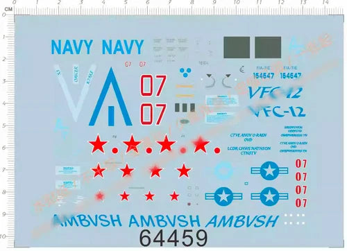 1/48 USN F/A-18C Hornet VFC-12 AMBUSH F/A-TIE Fighter Markings Water Slide Decal 07FC0E-D4 - KOEEK