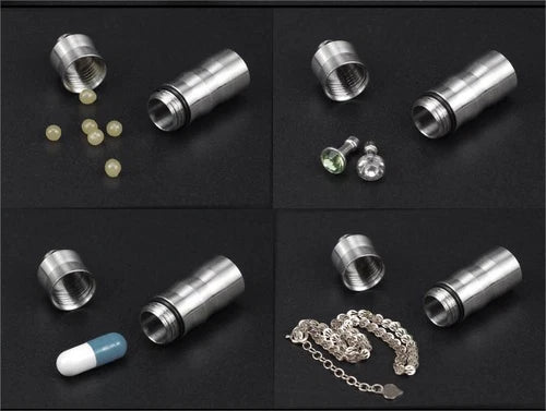 EDC Titanium Pill Case Container Portable Waterproof Box Keychain Pendant 07FC0E-D4 - KOEEK
