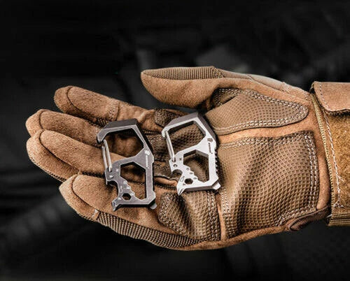 EDC High Stainless Steel Multifunction Keychain Key Carabiner Opener Wrench Tool 07FC0E-D4 - KOEEK