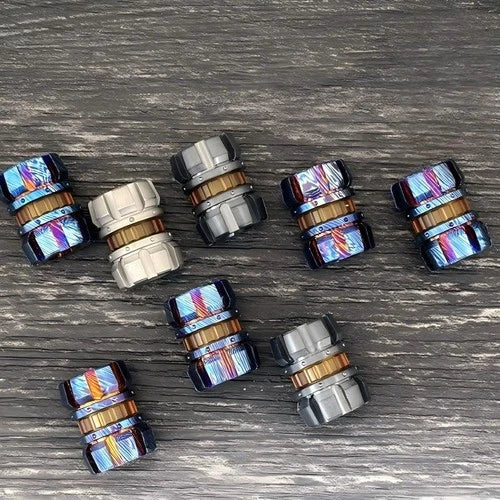 Titanium Damascus Zirconium Knife Lanyard Bead Paracord Pendant EDC Charm DIY 07FC0E-D4 - KOEEK
