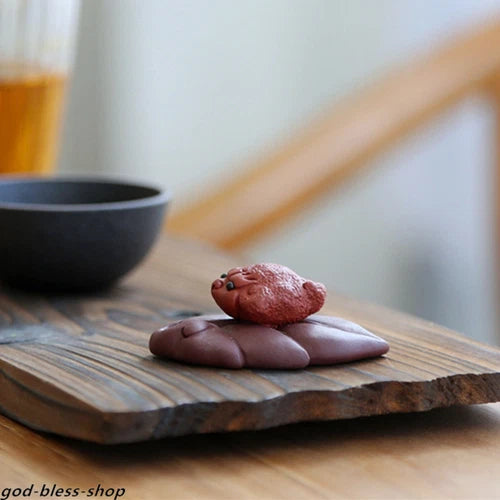 Creative Table Decoration Gift Yixing Zisha Tea Pet Purple Clay Toad Mascot 07FC0E-D4 - KOEEK