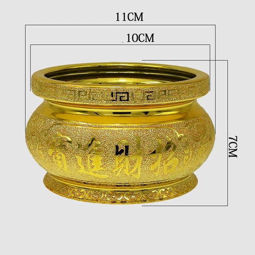 4.33" Ceramics God of Wealth Incense Burner Buddha Hall Worship Ornaments 07FC0E-D4 - KOEEK