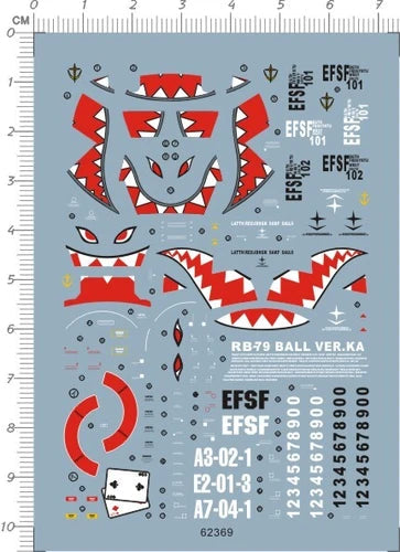 Detail Up 1/144 HG RB-79 Ball Shark Jaw GDM Figure Transfer Sheet Water Decal 07FC0E-D4 - KOEEK