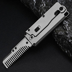 Titanium Alloy Pocket Folded Health Comb Combing Hair Outdoor EDC Multi Tools 07FC0E-D4 - KOEEK