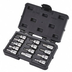 Westward 54Tl55 Drive Socket Bit Set SAE Metric 13 Pcs