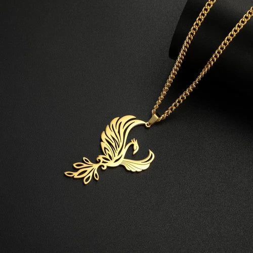 Phoenix Pendant Necklace Stainless Steel Amulet Jewelry Gift 07FC0E-D4 - KOEEK