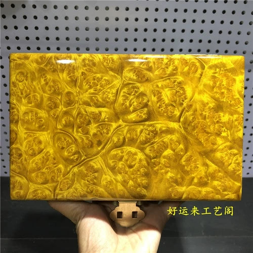 5.9"collect old China Gold-rimmed nanmu Wood Carved jewelry box storage box 07FC0E-D4 - KOEEK