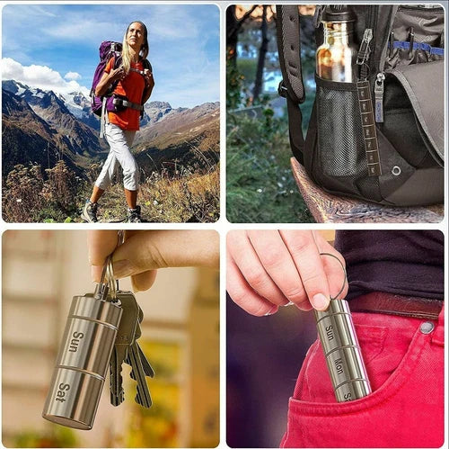 EDC Aluminum Alloy Sealed Waterproof Warehouse can Be Split Into 7-day 07FC0E-D4 - KOEEK