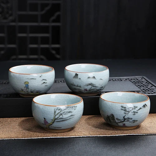 Master Cup Crackle Glaze Ruyao Craft Porcelain Tea Cup Chinese Kungfu Cup 95ml 07FC0E-D4 - KOEEK