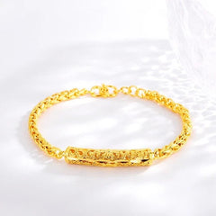 Lady's 24k Thai Baht Yellow Gold Plated Bangle Bracelet 07FC0E-D4 - KOEEK