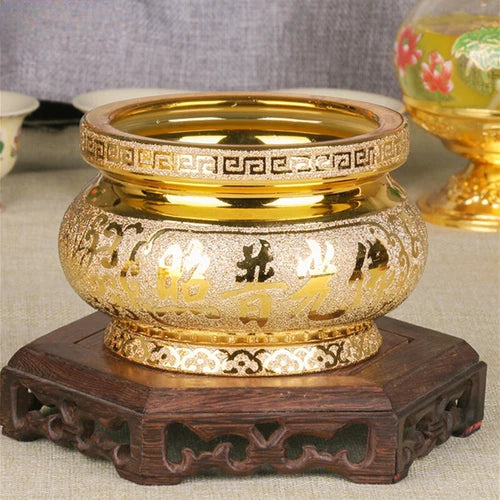 4.33" Ceramics God of Wealth Incense Burner Buddha Hall Worship Ornaments 07FC0E-D4 - KOEEK