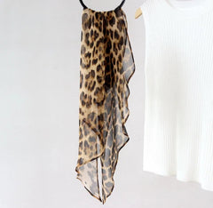 Mulberry Silk Wrap Square leopard Print Scarf Neckerchief Shawl 160X33cm 07FC0E-D4 - KOEEK
