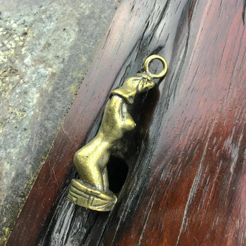 Sexy Brass Half Naked Goddess Keychain Pendant 07FC0E-D4 - KOEEK