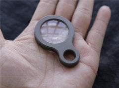EDC Titanium Alloy Magnifier Glass Convex Lens Outdoor Portable Multi Tool 07FC0E-D4 - KOEEK