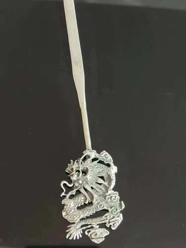 Collection Old Chinese Tibet Silver Hand-made Dragon Hairpin Hair Decoration 07FC0E-D4 - KOEEK