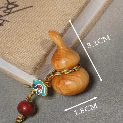 1Pc Exquisite Wooden Gourd Ornamental Pendant with Auspicious Decoration 07FC0E-D4 - KOEEK