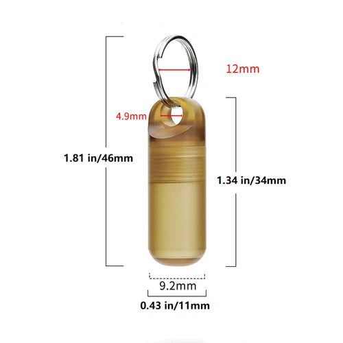 PEI Ultem Pill Case Holder Organizer Box Container Waterproof Portable Keychain 07FC0E-D4 - KOEEK
