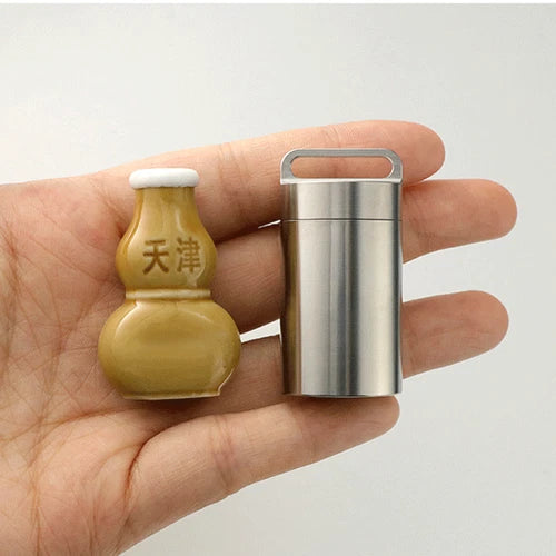 EDC Titanium Alloy Waterproof Pill Case Capsule Seal Container Storage Box 07FC0E-D4 - KOEEK