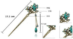 Vintage Tassel Flower Hairpin Hanfu Chinese Style Hair Accessory 07FC0E-D4 - KOEEK