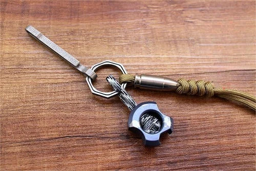 EDC Titanium Alloy Beads Knife Lanyard Bead Paracord Keychain Pendant DIY Beads 07FC0E-D4 - KOEEK