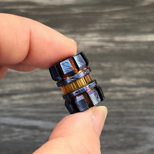 Titanium Damascus Zirconium Knife Lanyard Bead Paracord Pendant EDC Charm DIY 07FC0E-D4 - KOEEK