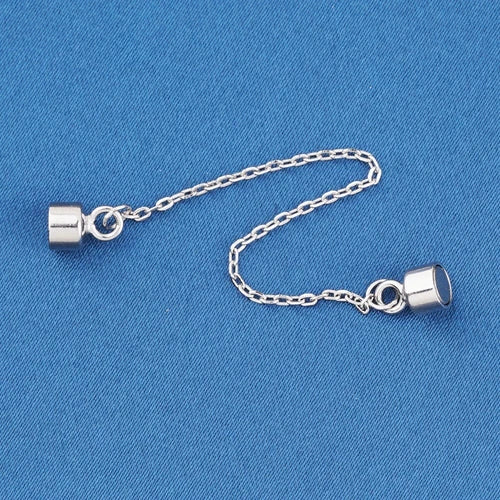3x Sterling Silver Magnetic Clasp w/ Chain for Bracelet Necklace 07FC0E-D4 - KOEEK
