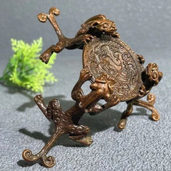 Chinese Vintage Pixiu Dragon Bronze Teapot Lid Rest Candlestick Ornament 07FC0E-D4 - KOEEK
