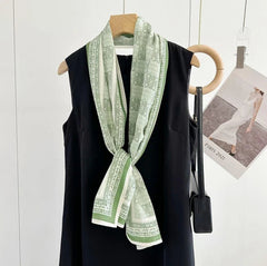 Silk Mulberry 150X16cm Scarf Women Neckerchief Wrap Shape Totem Print 07FC0E-D4 - KOEEK