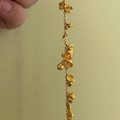 Gold Plated Osmanthus Bracelet Chinese Style Vintage  Wrist Jewelry Gift 07FC0E-D4 - KOEEK