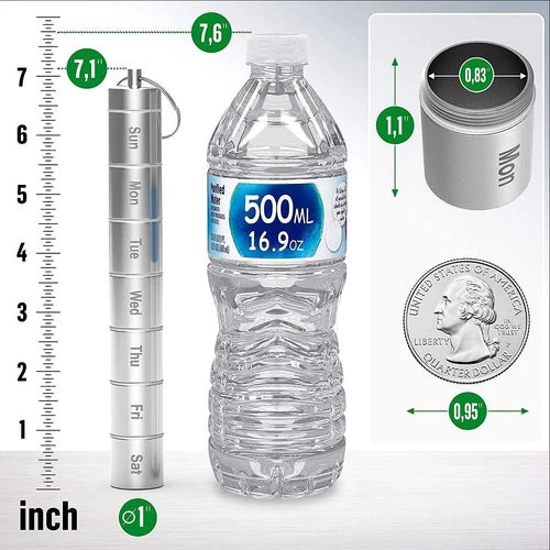 EDC Aluminum Alloy Sealed Waterproof Warehouse can Be Split Into 7-day 07FC0E-D4 - KOEEK
