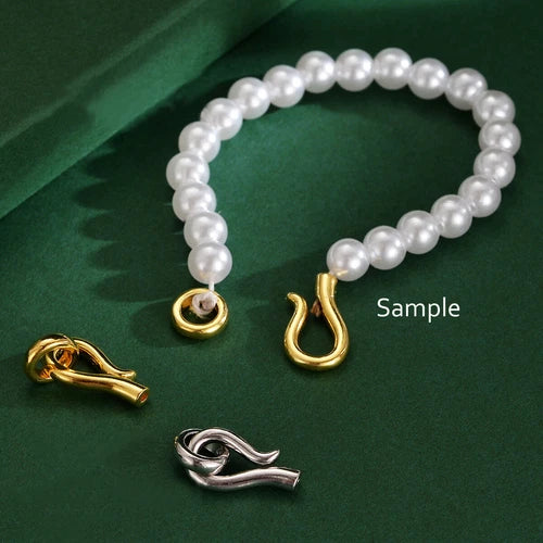 Sterling Silver Hook and Eye Clasp Connector for Pearl Bracelet Necklace A5261 07FC0E-D4 - KOEEK