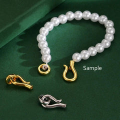 Sterling Silver Hook and Eye Clasp Connector for Pearl Bracelet Necklace A5261 07FC0E-D4 - KOEEK