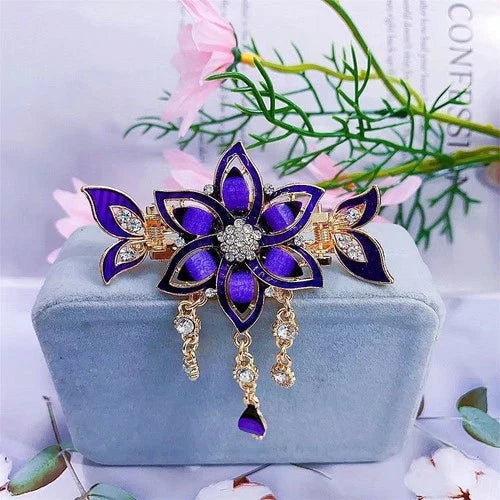 Ancient Chinese Style Hair Pin Phoenix Rhinestone 5-Prong Vintage Hair Comb 2pc 07FC0E-D4 - KOEEK