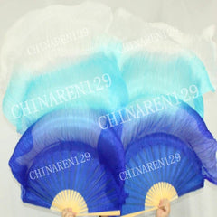Bag Handmade Pair 1.5M Belly Dance  Silk Bamboo Fan Veil Multicolor 07FC0E-D4 - KOEEK