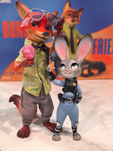 GONG X Zootopia Cartoon Action Figure Toy Gift Judy and Nick Wilde Set GONG - KOEEK