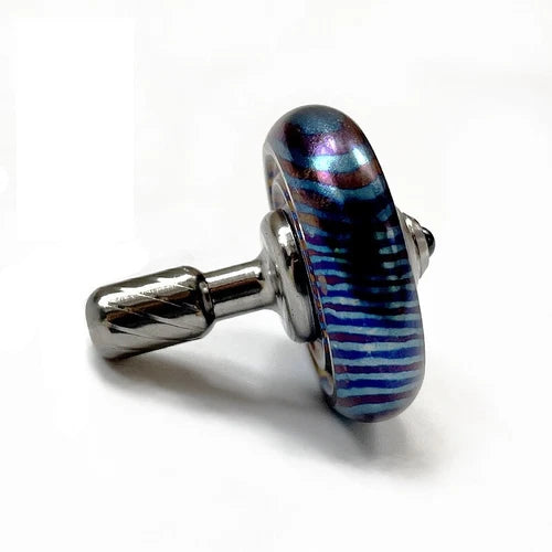EDC Titanium Damascus Spinning Top Multicolor Desktop Fidget Toy High End Gift 07FC0E-D4 - KOEEK