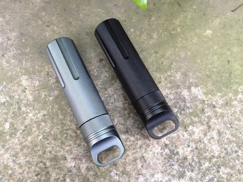 EDC Aluminum alloy Survival Waterproof Pill Case Box Container Bottle 131*30.5mm 07FC0E-D4 - KOEEK