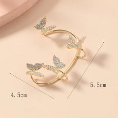 Butterfly Ear Cuff Clip for Women Non Pierced Elegant Style Fairy Jewelry 07FC0E-D4 - KOEEK