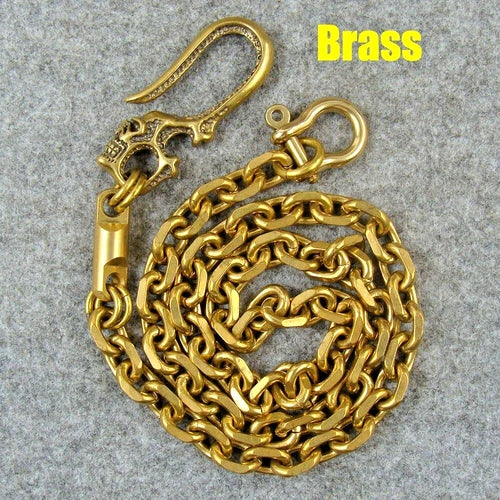 Handmade Solid Brass Bag Wallet Chain Fob Pants Chain Key Chains 50cm 07FC0E-D4 - KOEEK