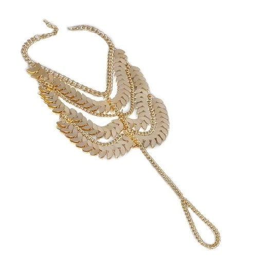 Vintage Multi Layer Tassel Anklet Foot Chain Boho Metal Jewelry for Women 07FC0E-D4 - KOEEK