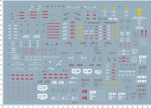 1/60 PG RX-78 GP01 ZEPHYRANTHES MSC-07 ALBION Figure Markings Water Slide Decal 07FC0E-D4 - KOEEK