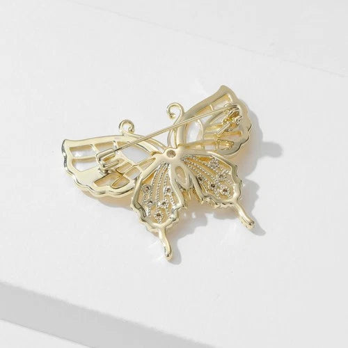 Natural Shell Butterfly Brooch Mother Of Pearl Inlay Coat Pin Clothing Accessory 07FC0E-D4 - KOEEK