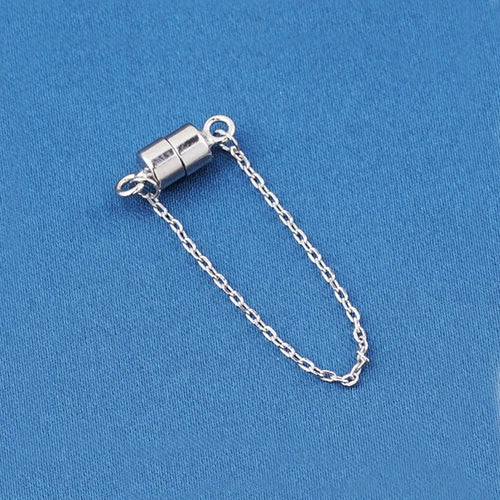 3x Sterling Silver Magnetic Clasp w/ Chain for Bracelet Necklace 07FC0E-D4 - KOEEK