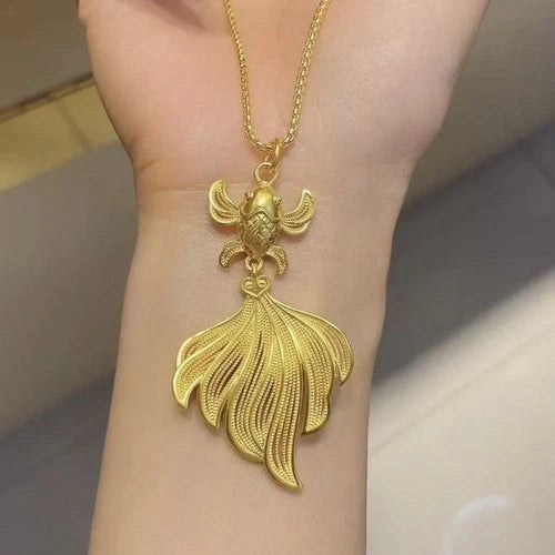 Chinese Style Filigree Koi Fish Necklace Vintage Elegant Necklace Gift 07FC0E-D4 - KOEEK